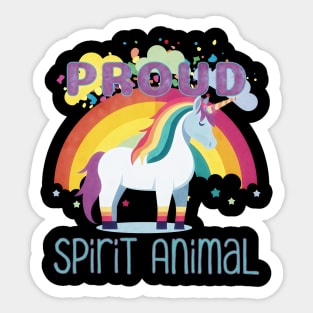 PRIDE Month Proud Spirit Animal Unicorn Sticker